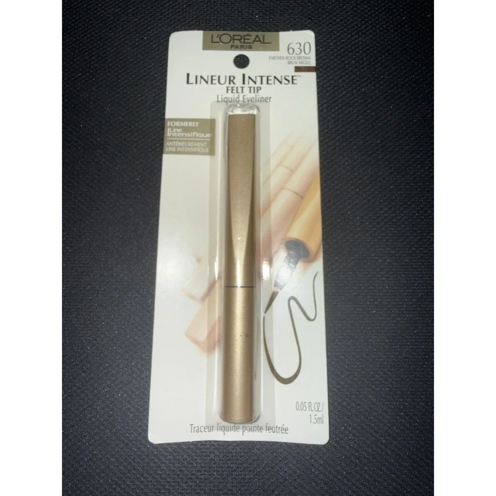 L'Oreal Lineur Intense Felt Tip Liquid Eyeliner 630 Earthen Rock Brown 05oz NEW
